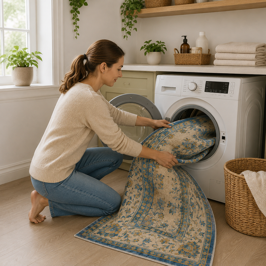 RW3065 washable chenille area rug, room scene