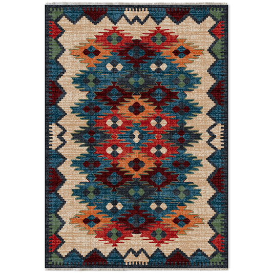 RW7067 washable chenille area rug viewed from above