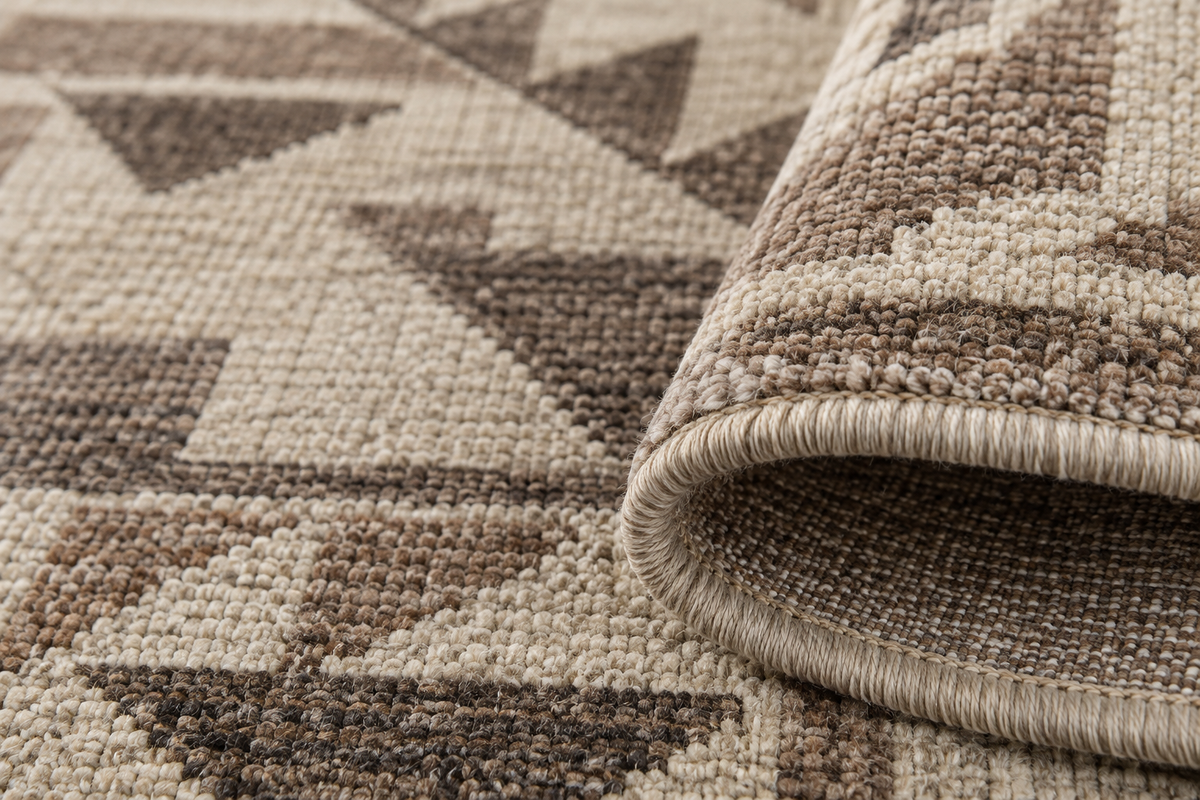 Close-up of low-pile rug texture and a bound edge — illustrative Journal image