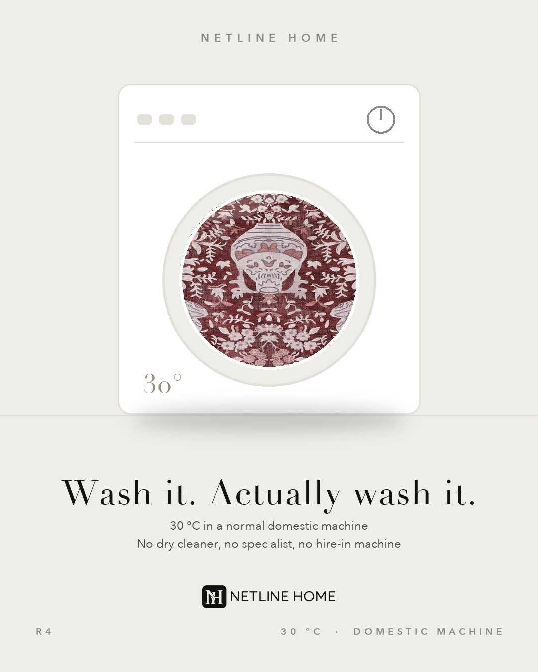 Cool Medallion Burnt Orange Traditional Washable Rug — foto ambientada 7