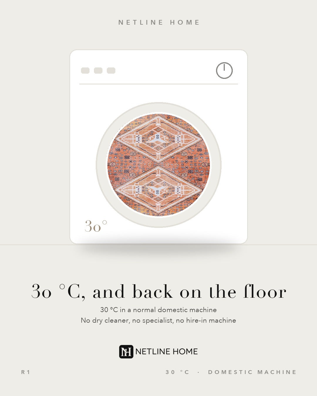 Crafted Heritage Terracotta Washable Rug — photo d’ambiance 7