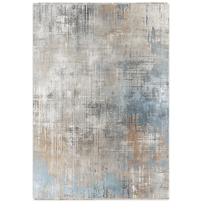 Oblique Pewter Modern Washable Rug