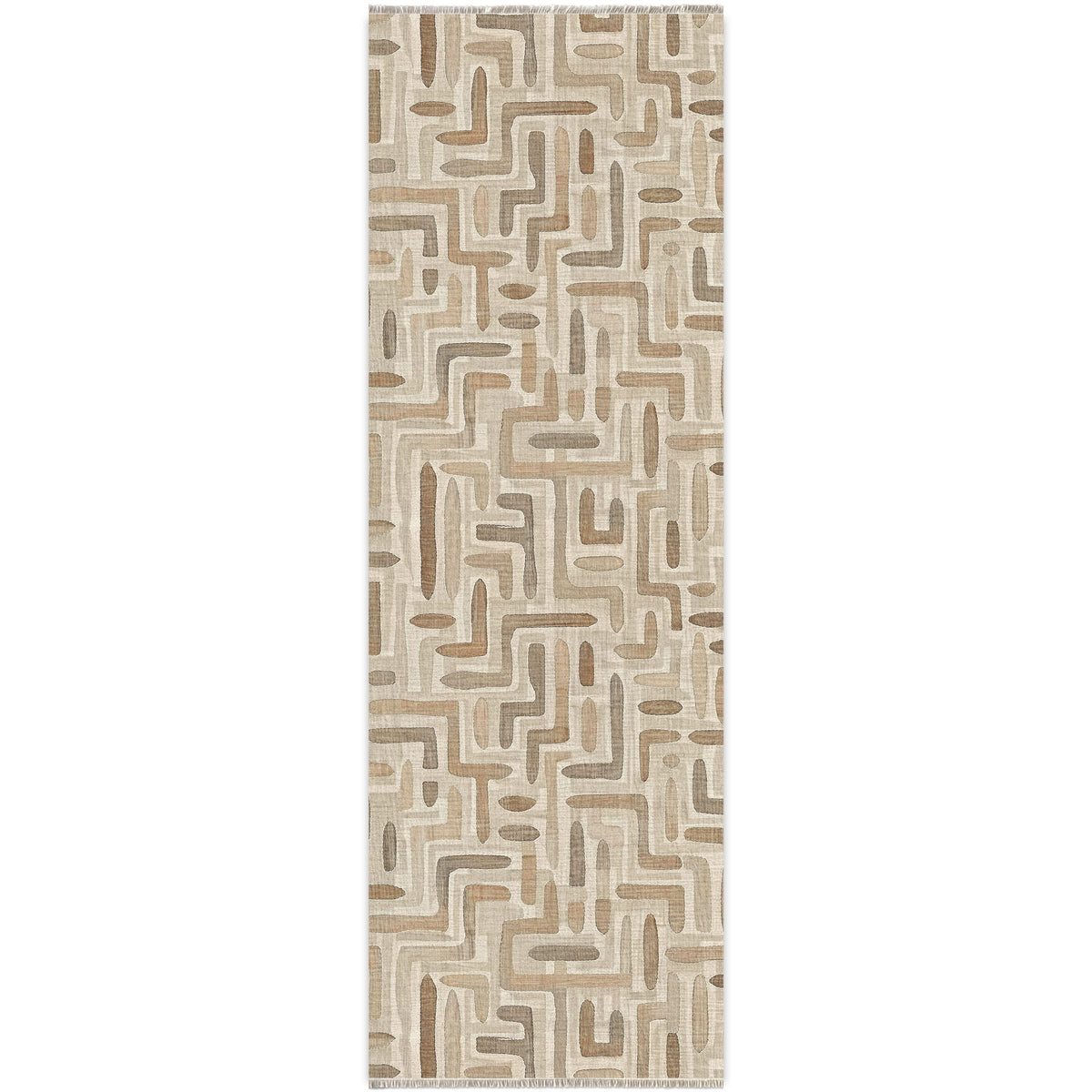 Layered Geometry Taupe Washable Rug — photo d’ambiance 20