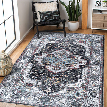 RW1003 washable chenille area rug in a modern living room