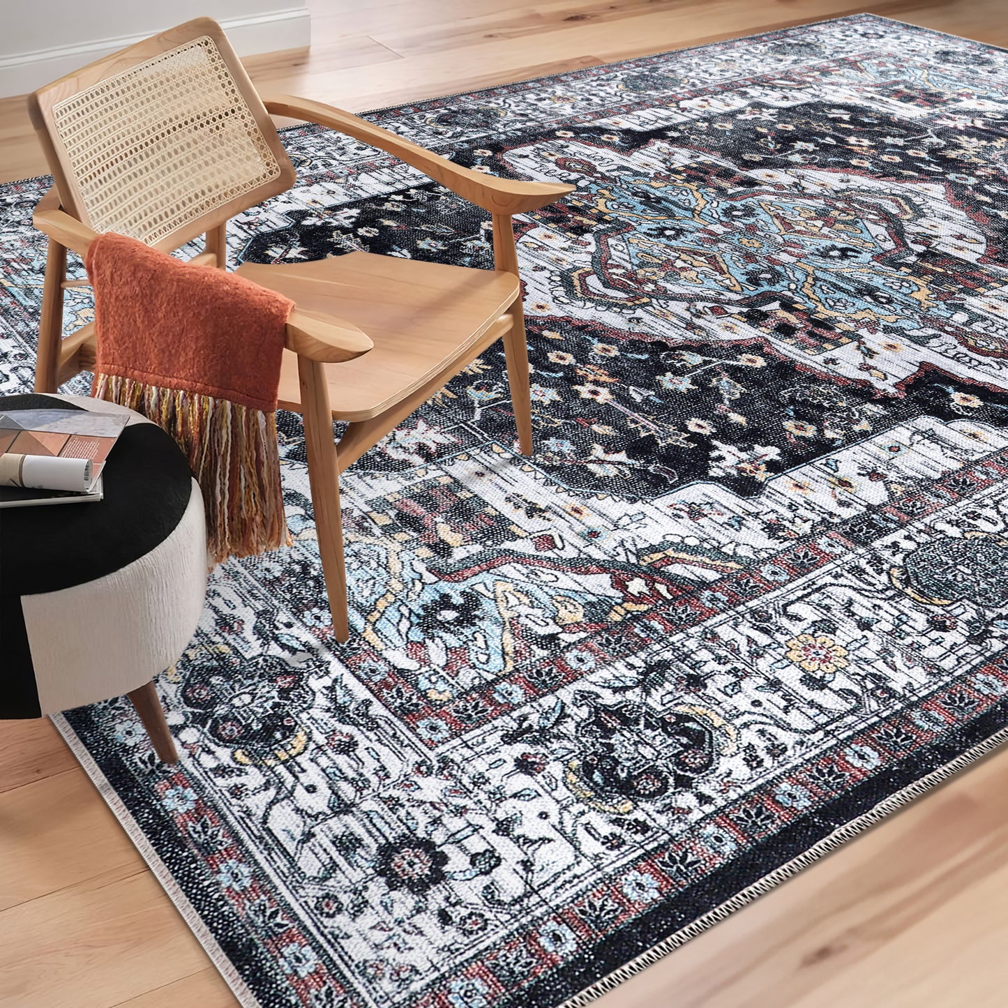 RW1003 washable area rug in a modern dining room