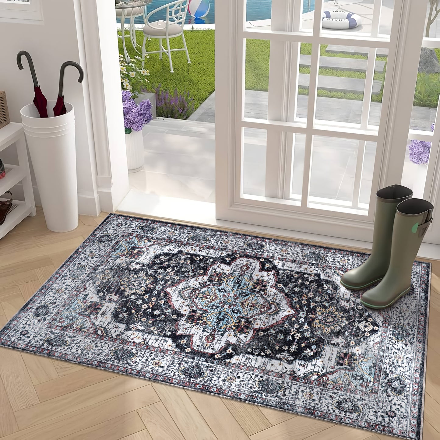 RW1003 washable chenille area rug, doormat