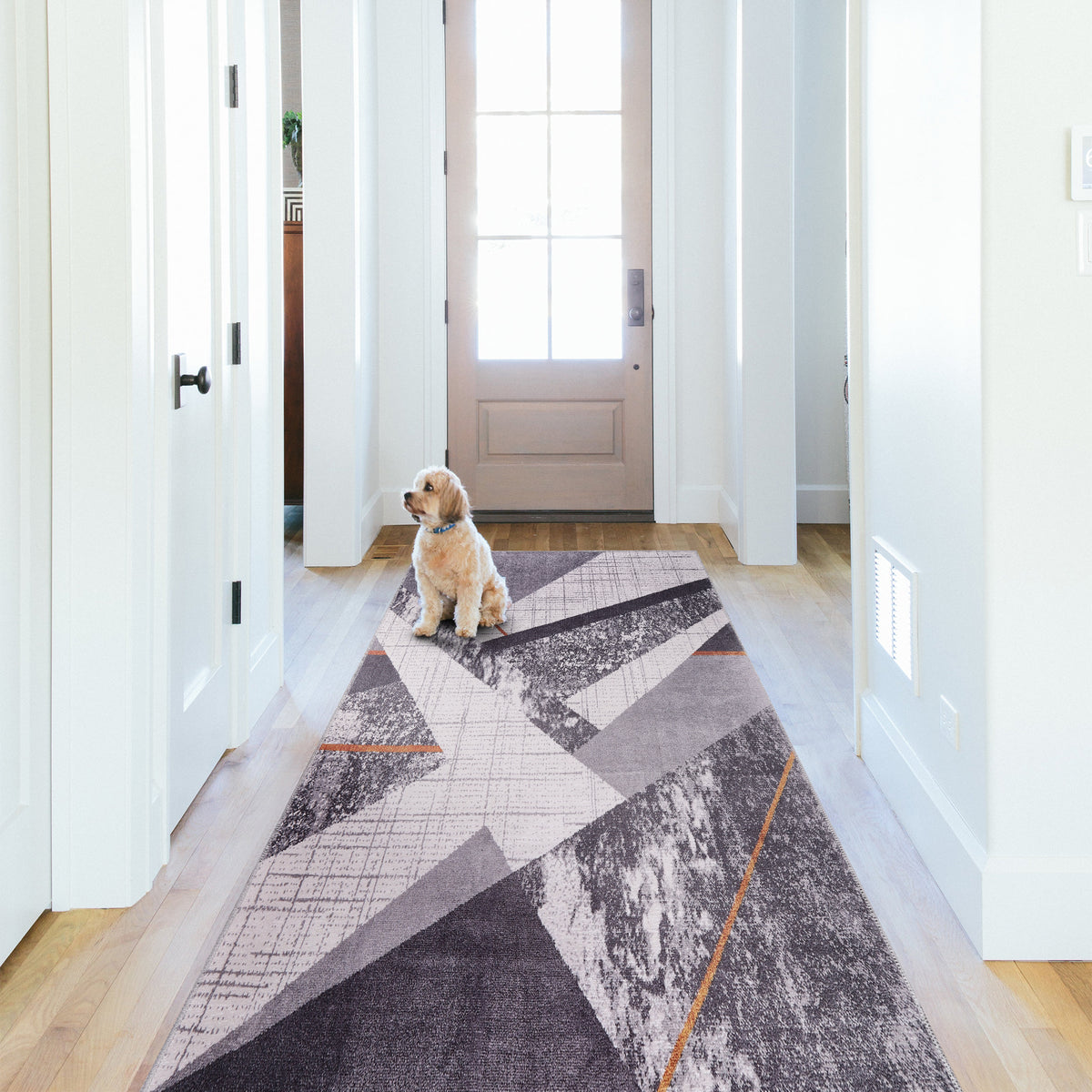 RW1005 washable runner rug in a modern hallway