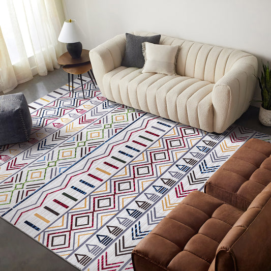 RW1005A washable chenille area rug in a modern living room