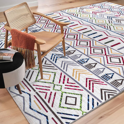RW1005A washable area rug in a modern dining room