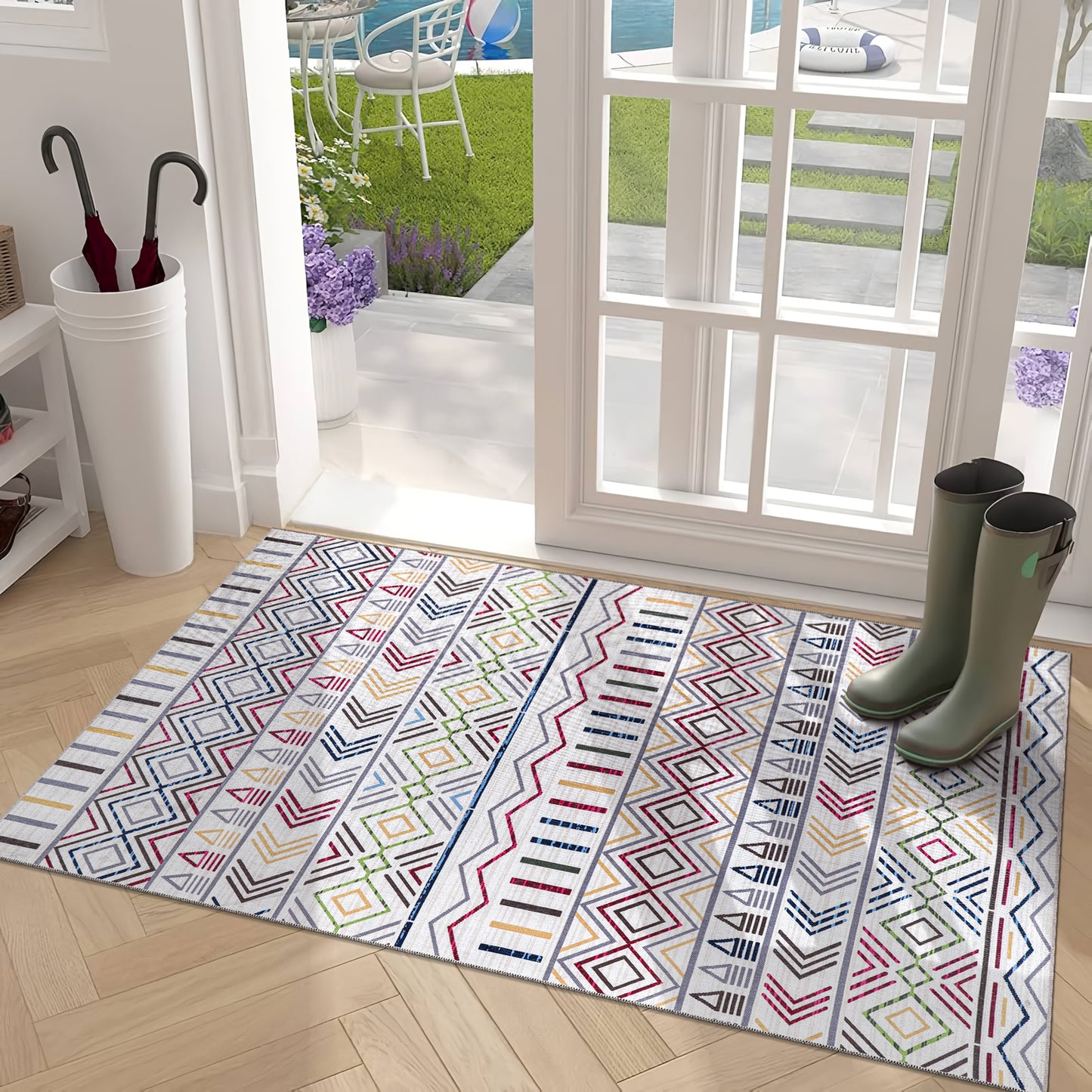 RW1005A washable chenille area rug, doormat