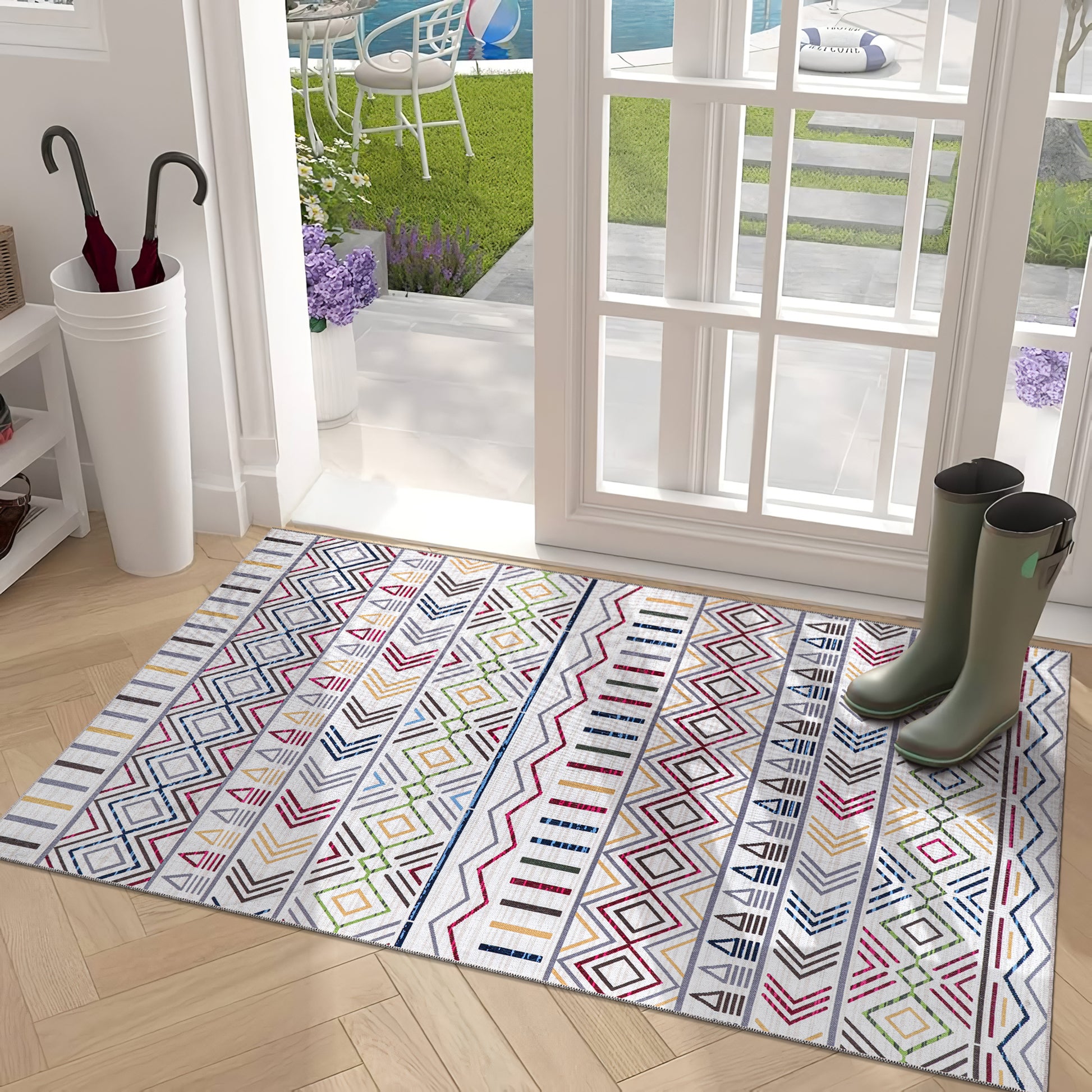 RW1005A washable chenille area rug, doormat