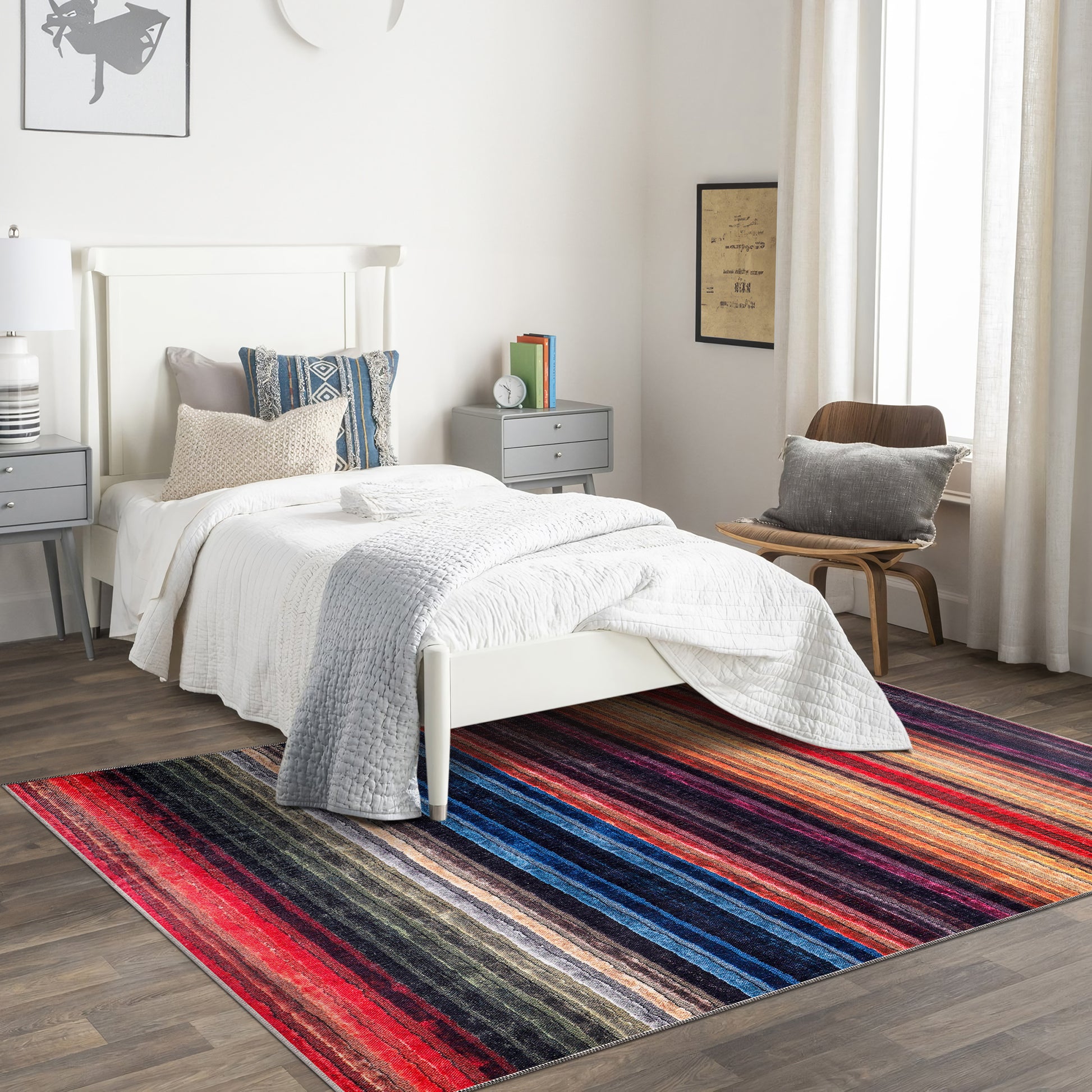 RW1006 washable area rug in a modern bedroom