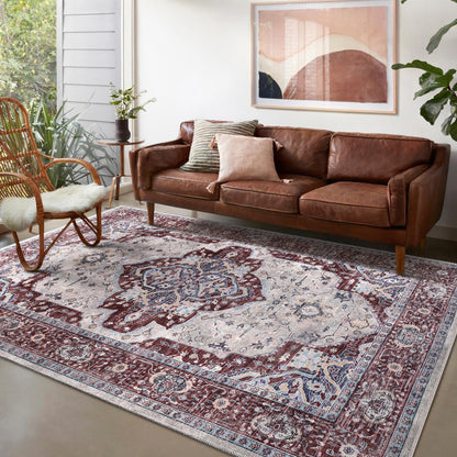 RW1008 washable chenille area rug in a modern living room