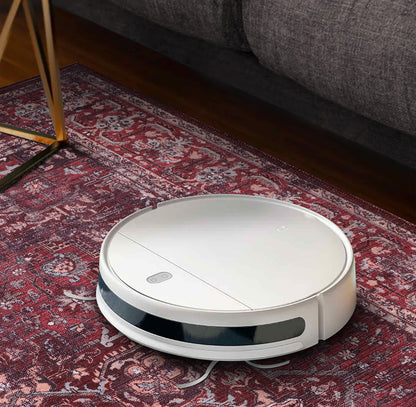 RW1310 washable chenille area rug, robot vacuum