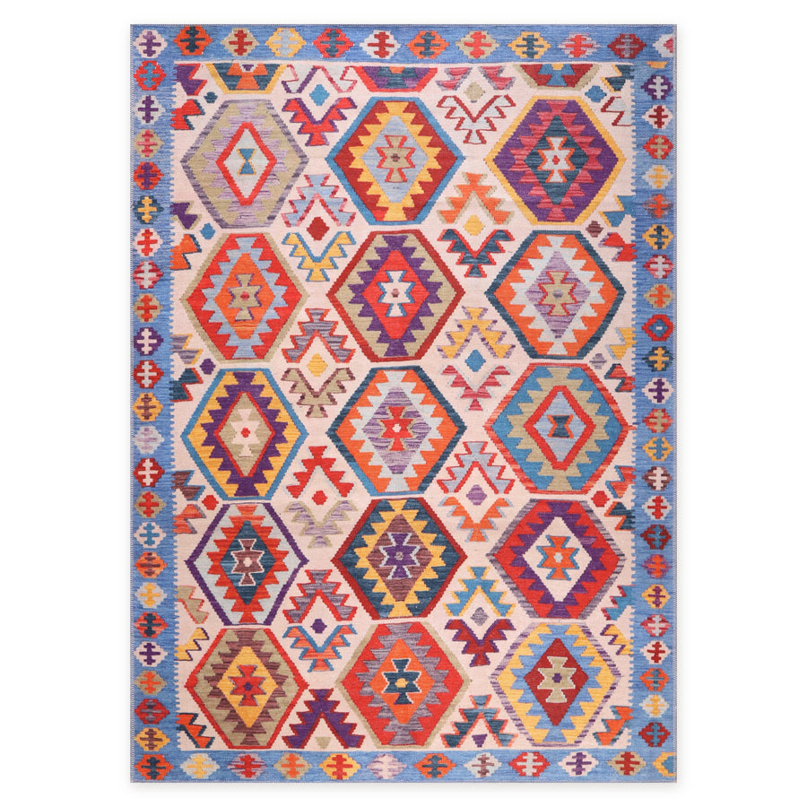 Amalfi Crimson Boho Waschbarer Teppich