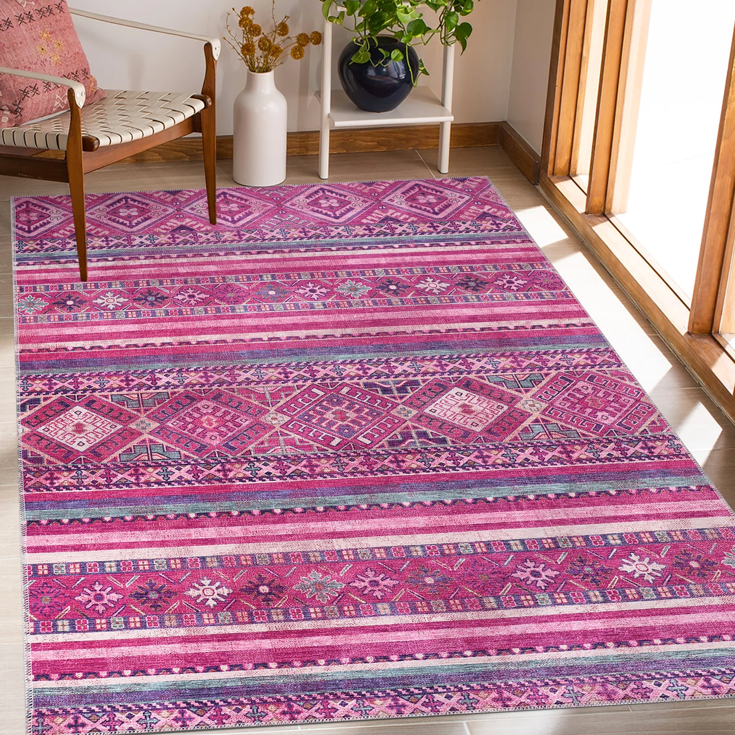 RW1322A washable chenille rug texture and pattern detail