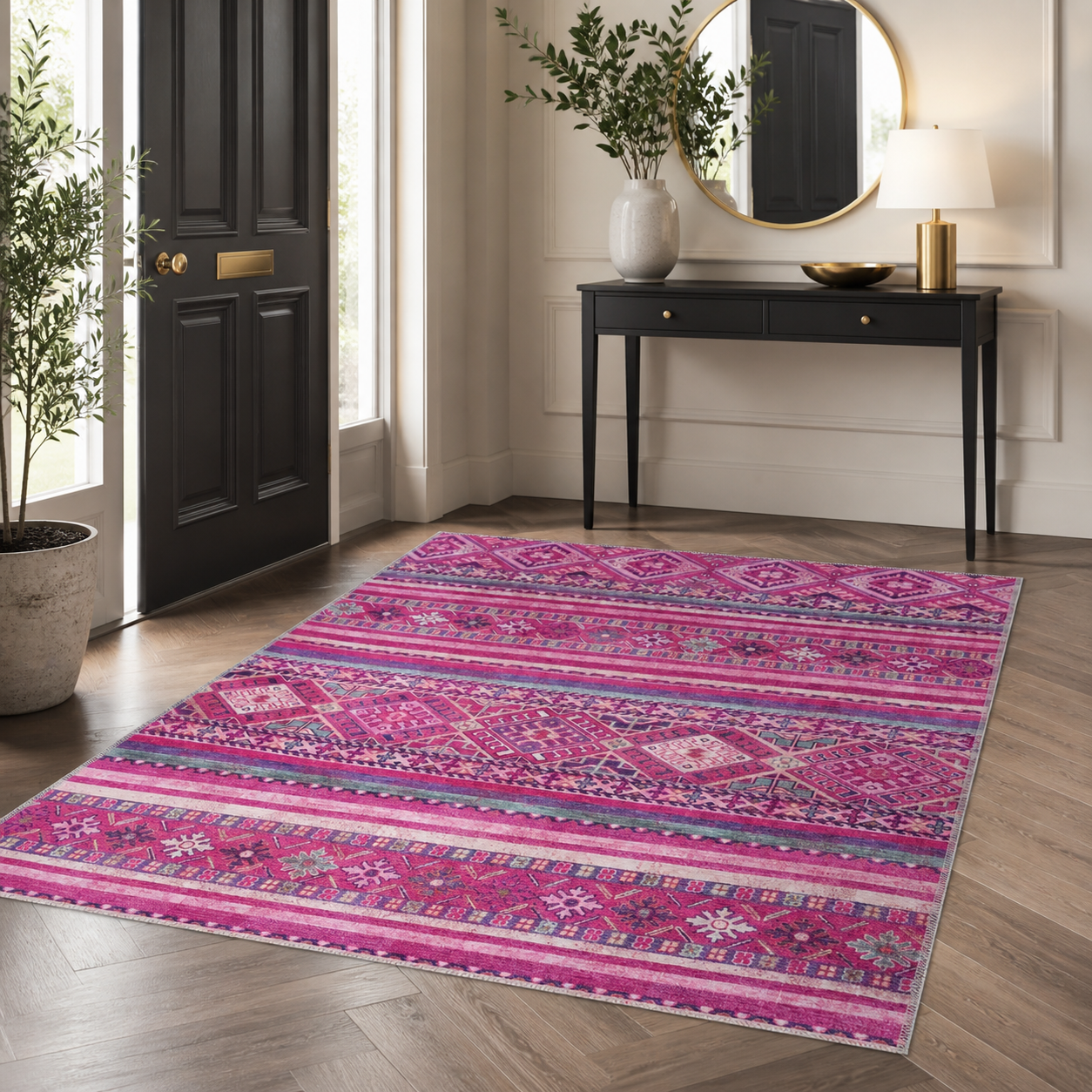 RW1322C washable chenille rug texture and pattern detail
