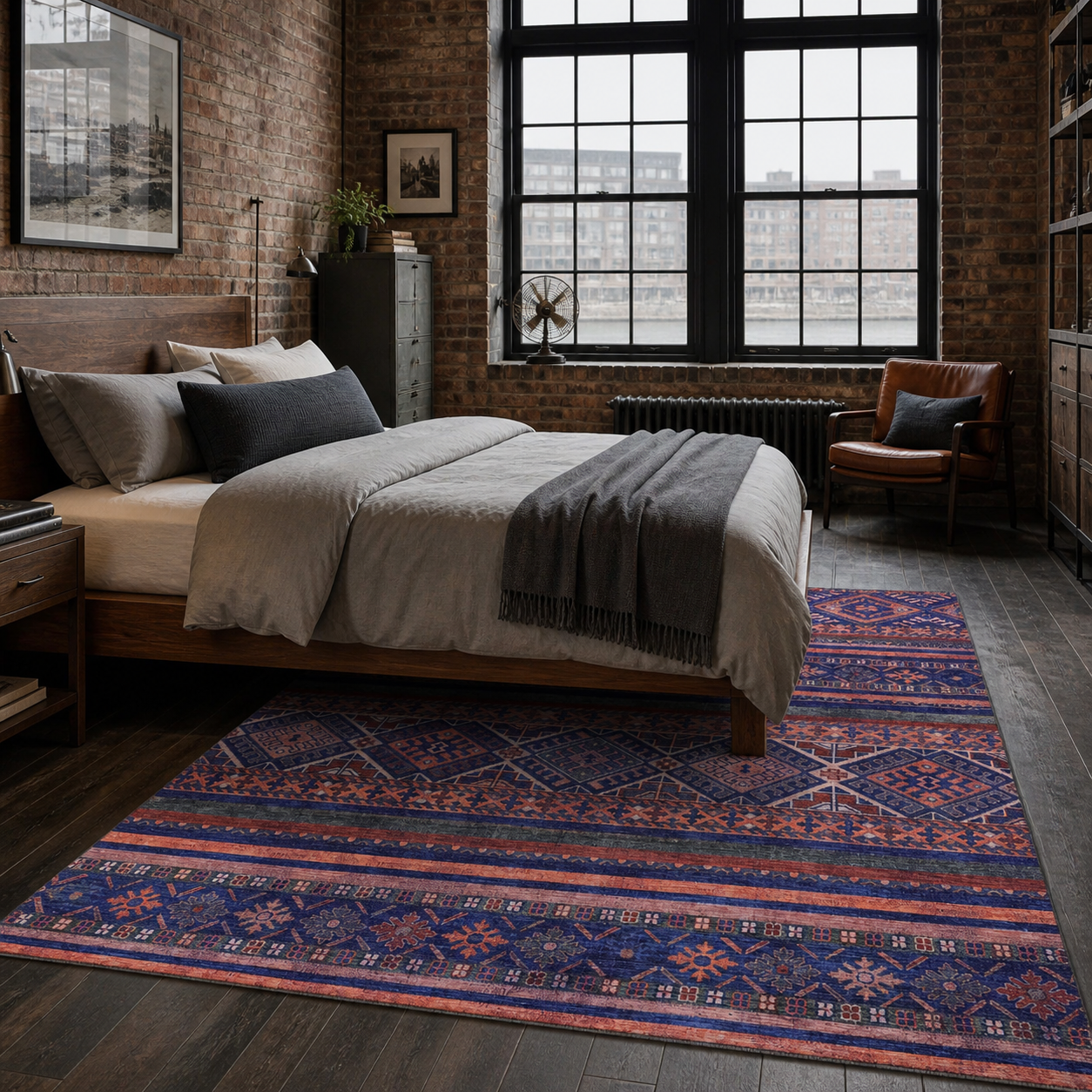 RW1322M washable chenille area rug, room scene