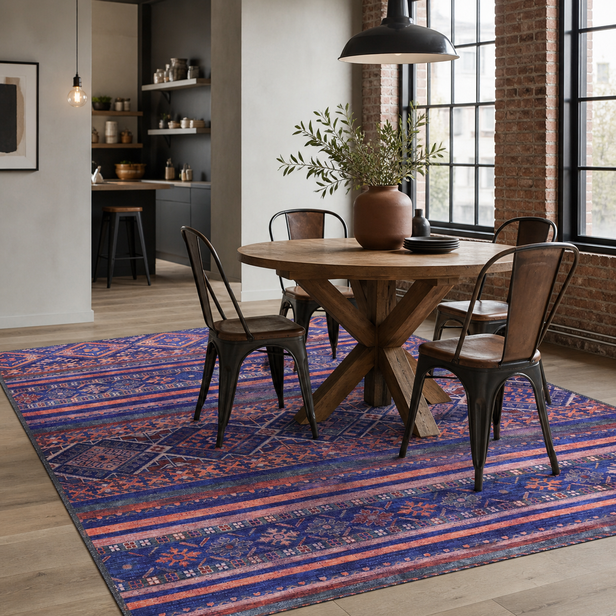 RW1322M washable chenille area rug, room scene