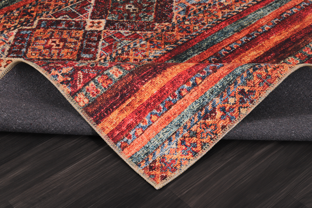 RW1322O washable chenille rug texture and pattern detail