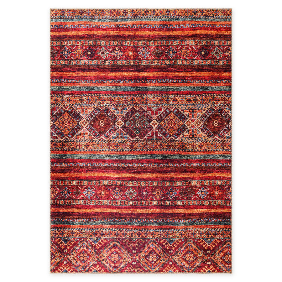 Woven Heritage Burnt Red Washable Rug