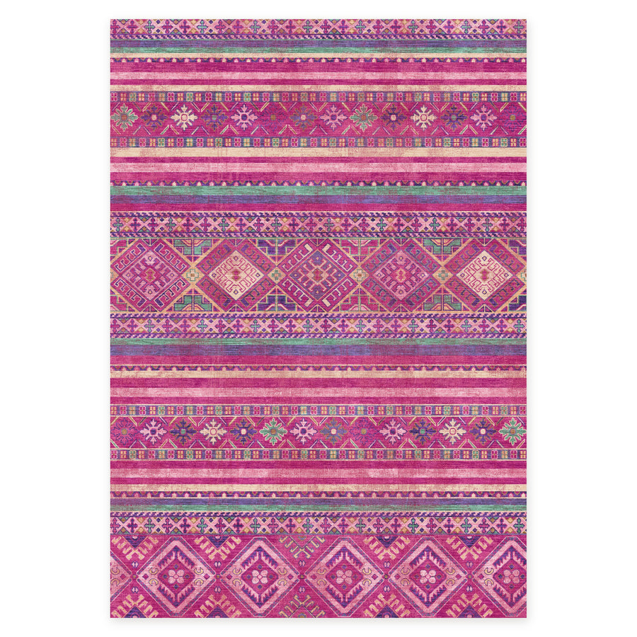 Jaipur Rose Boho Waschbarer Teppich