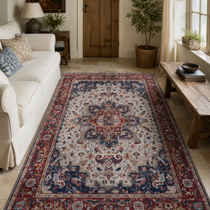 RW1323 washable chenille area rug, room scene