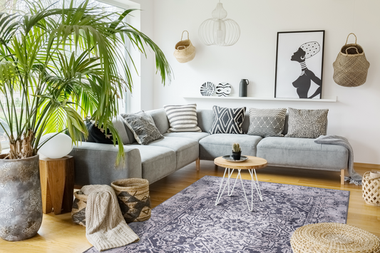 RW1338 washable chenille rug texture and pattern detail