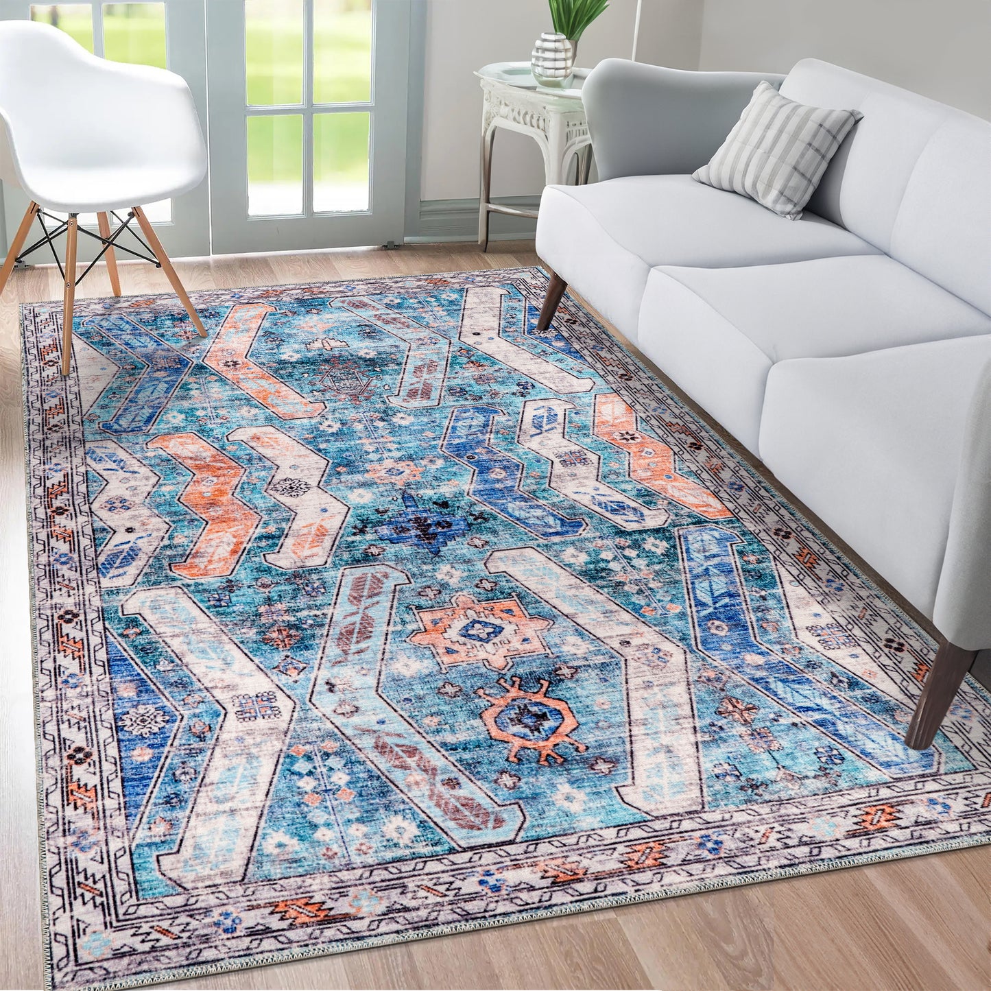 RW2002 washable chenille rug texture and pattern detail