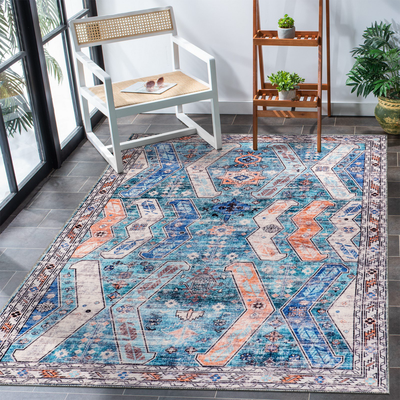 RW2002 washable chenille rug texture and pattern detail