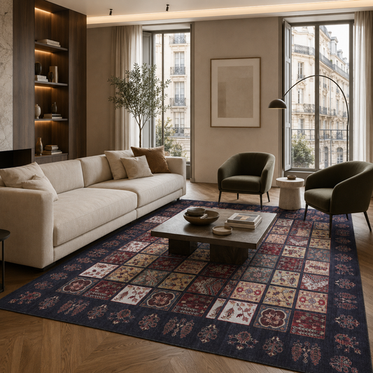 Crafted Heritage Burgundy Washable Rug