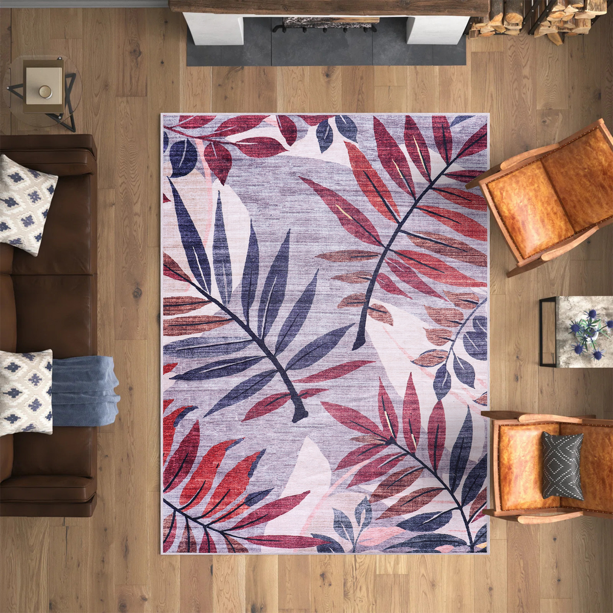 Premier Floral Soft White Washable Rug — foto ambientata 25
