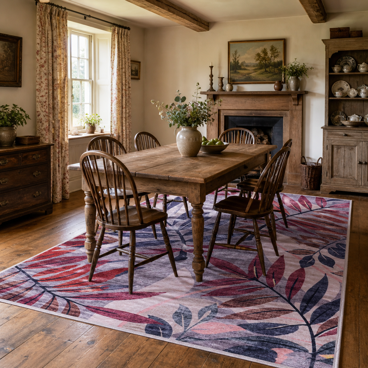 Premier Floral Soft White Washable Rug — foto ambientata 10