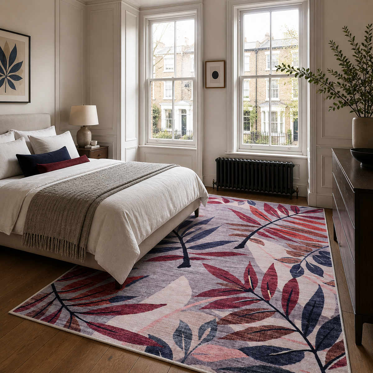 Premier Floral Soft White Washable Rug — foto ambientata 16