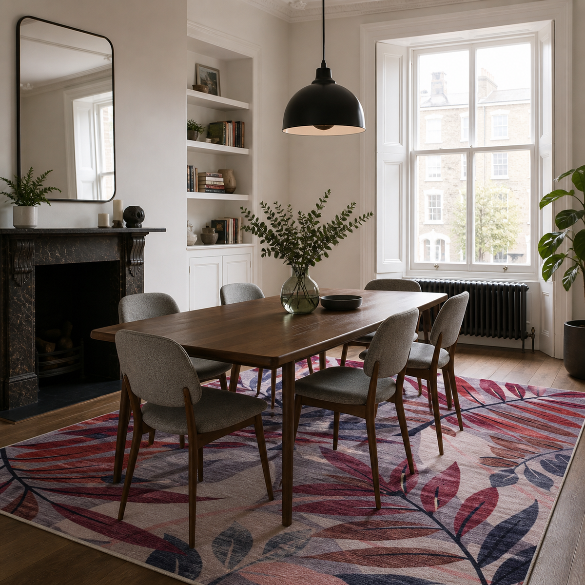 Premier Floral Soft White Washable Rug — foto ambientata 12