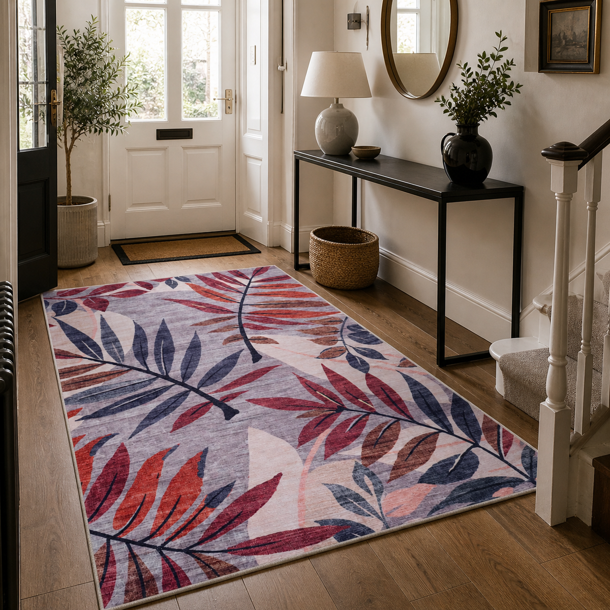Premier Floral Soft White Washable Rug — foto ambientata 5