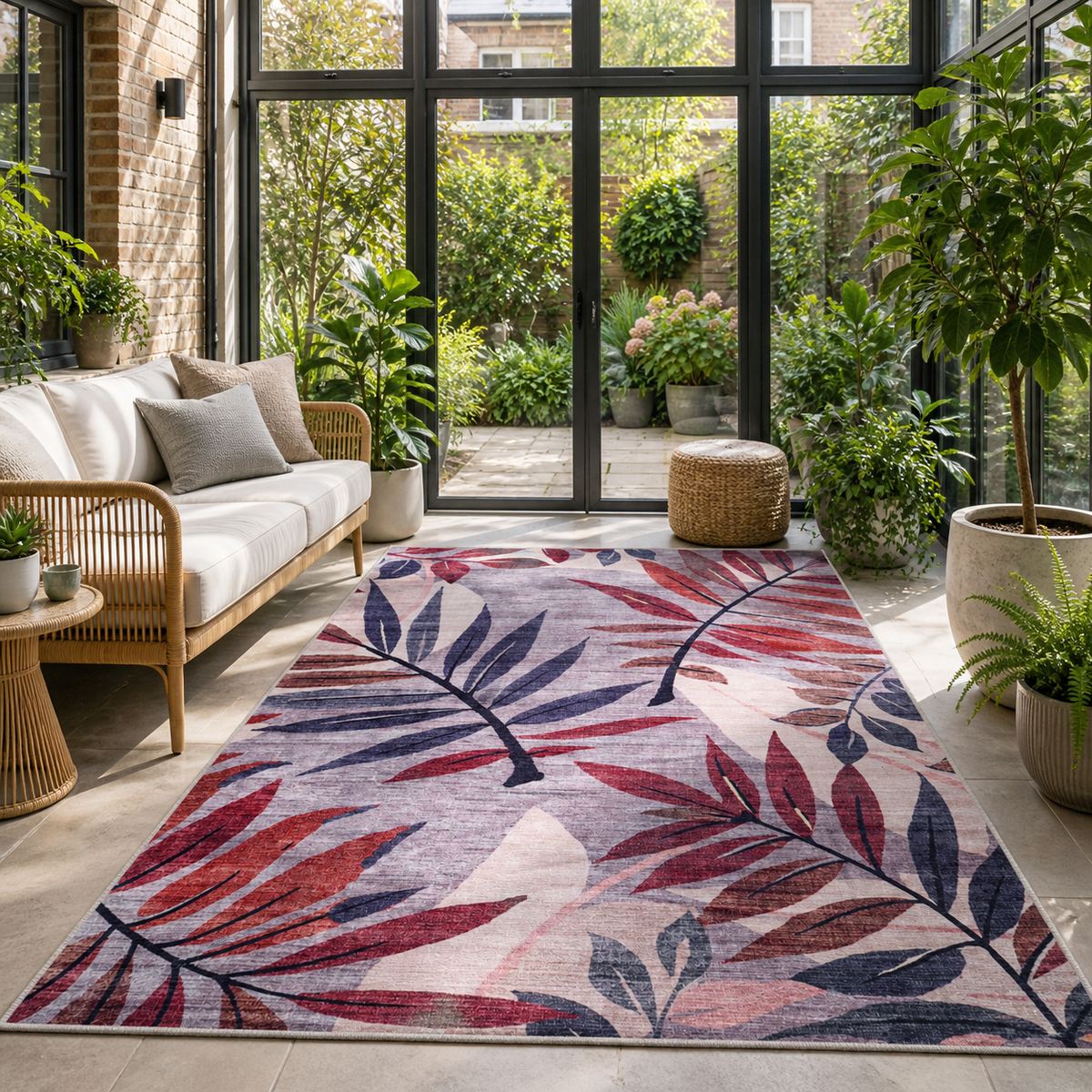 Premier Floral Soft White Washable Rug — foto ambientata 4