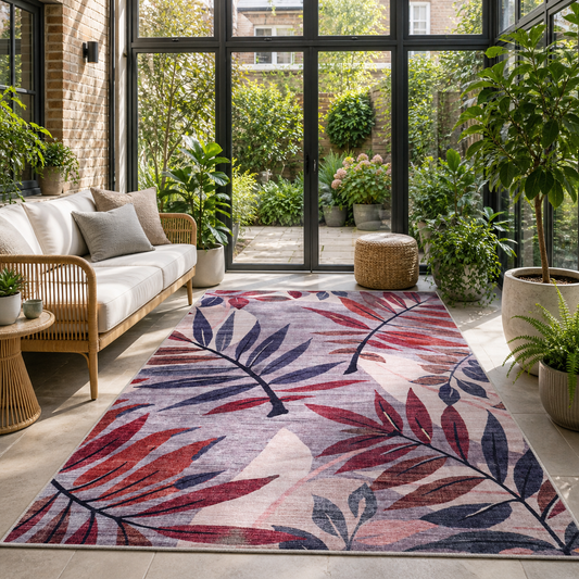 Premier Floral Soft White Washable Rug