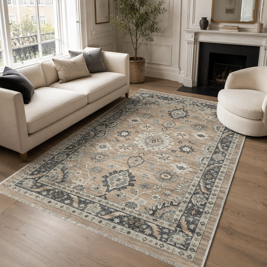 RW302601 washable chenille area rug, room scene