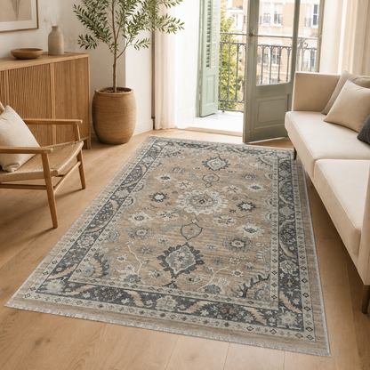 RW302601 washable chenille area rug, room scene
