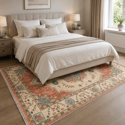 RW302701 washable chenille area rug, room scene