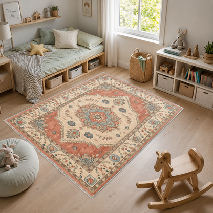 RW302701 washable chenille area rug, room scene