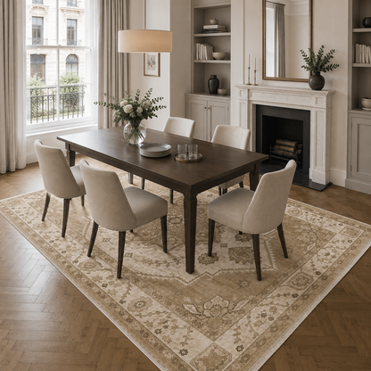 RW302702 washable chenille area rug, room scene