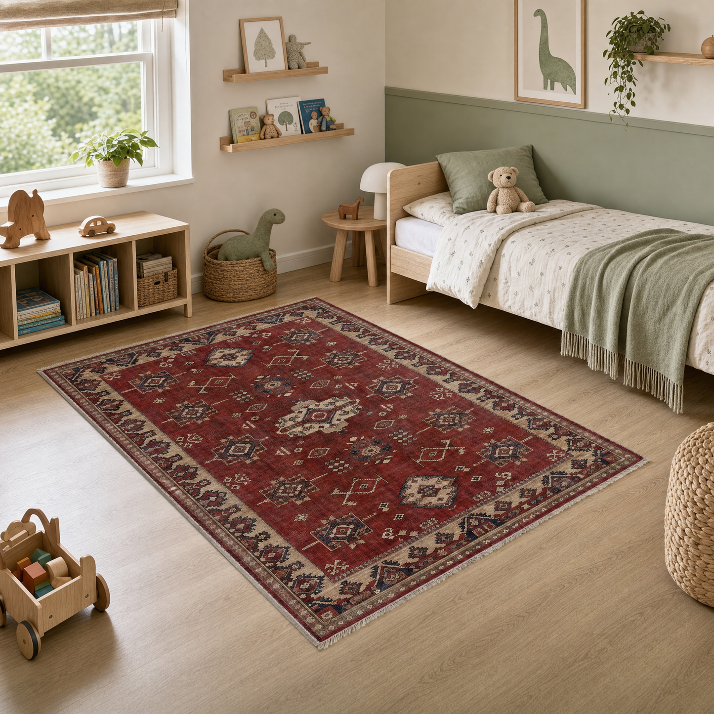 RW3029 washable chenille area rug, pet and kid friendly