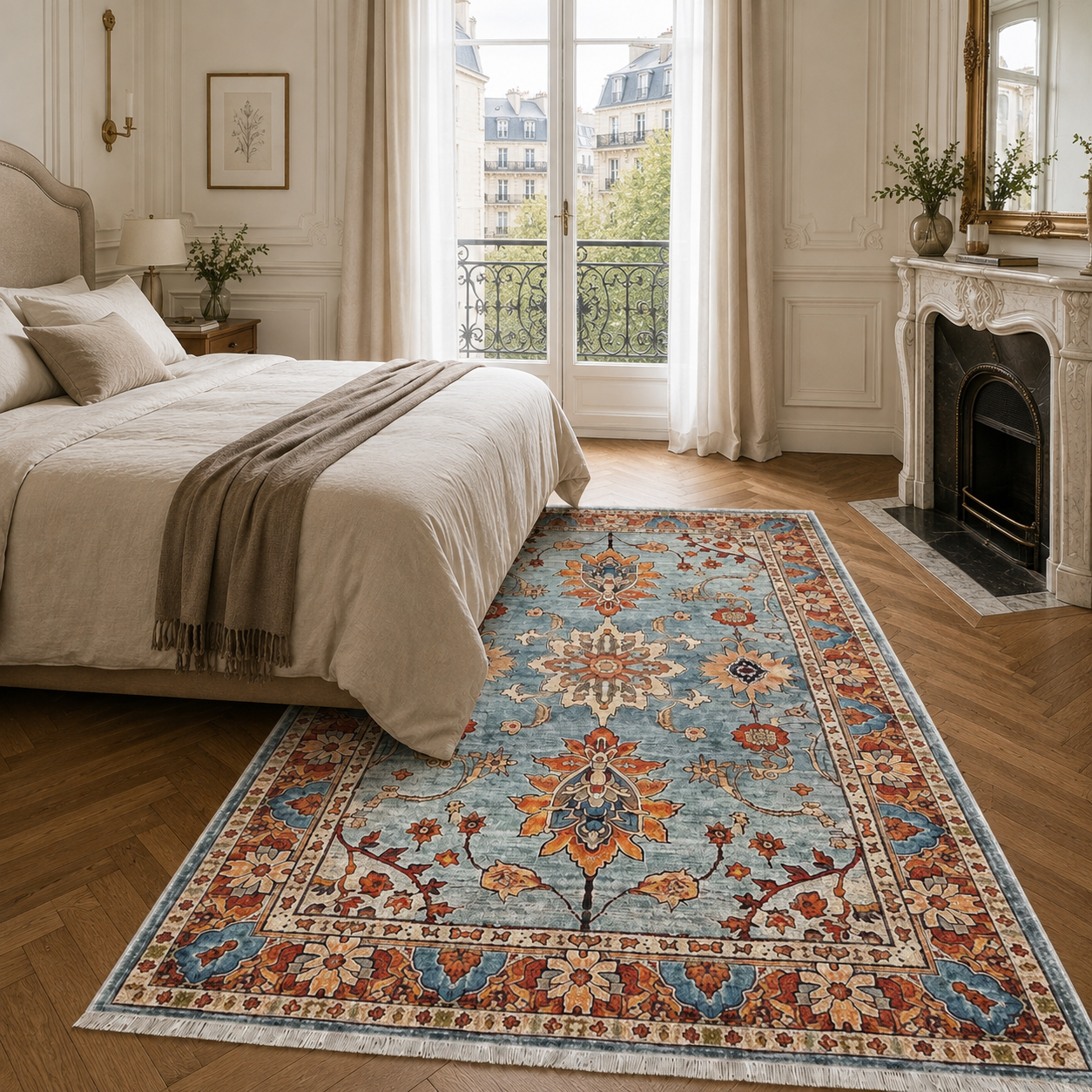 RW3030 washable chenille area rug, room scene