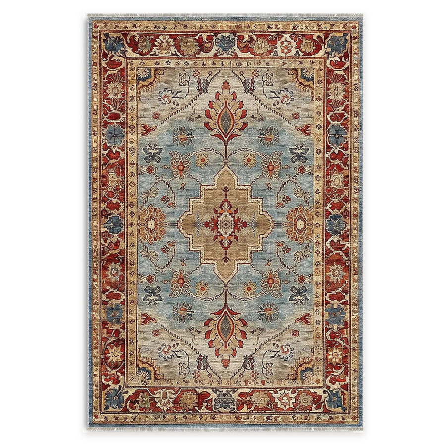 Keepsake Diamonds Indigo Blue Traditional Washable Rug