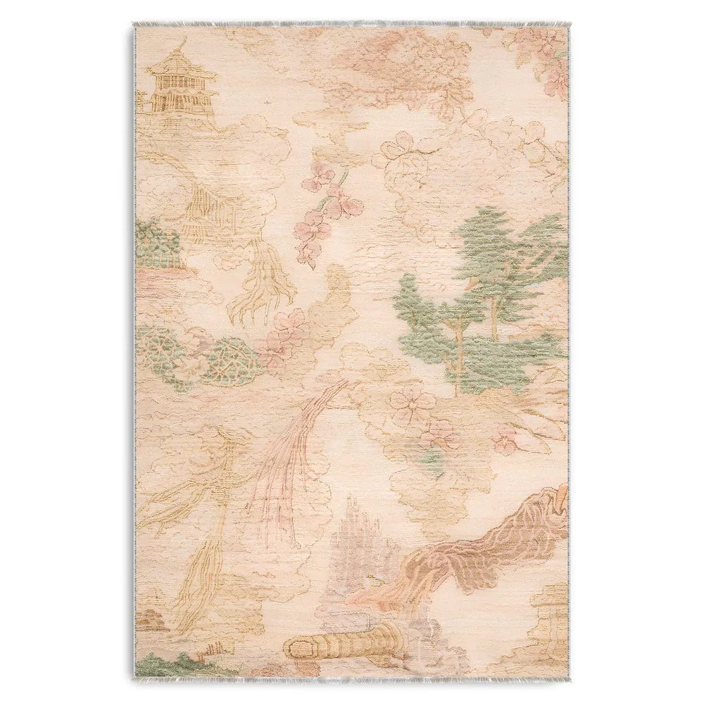 RW3037 washable chenille area rug viewed from above
