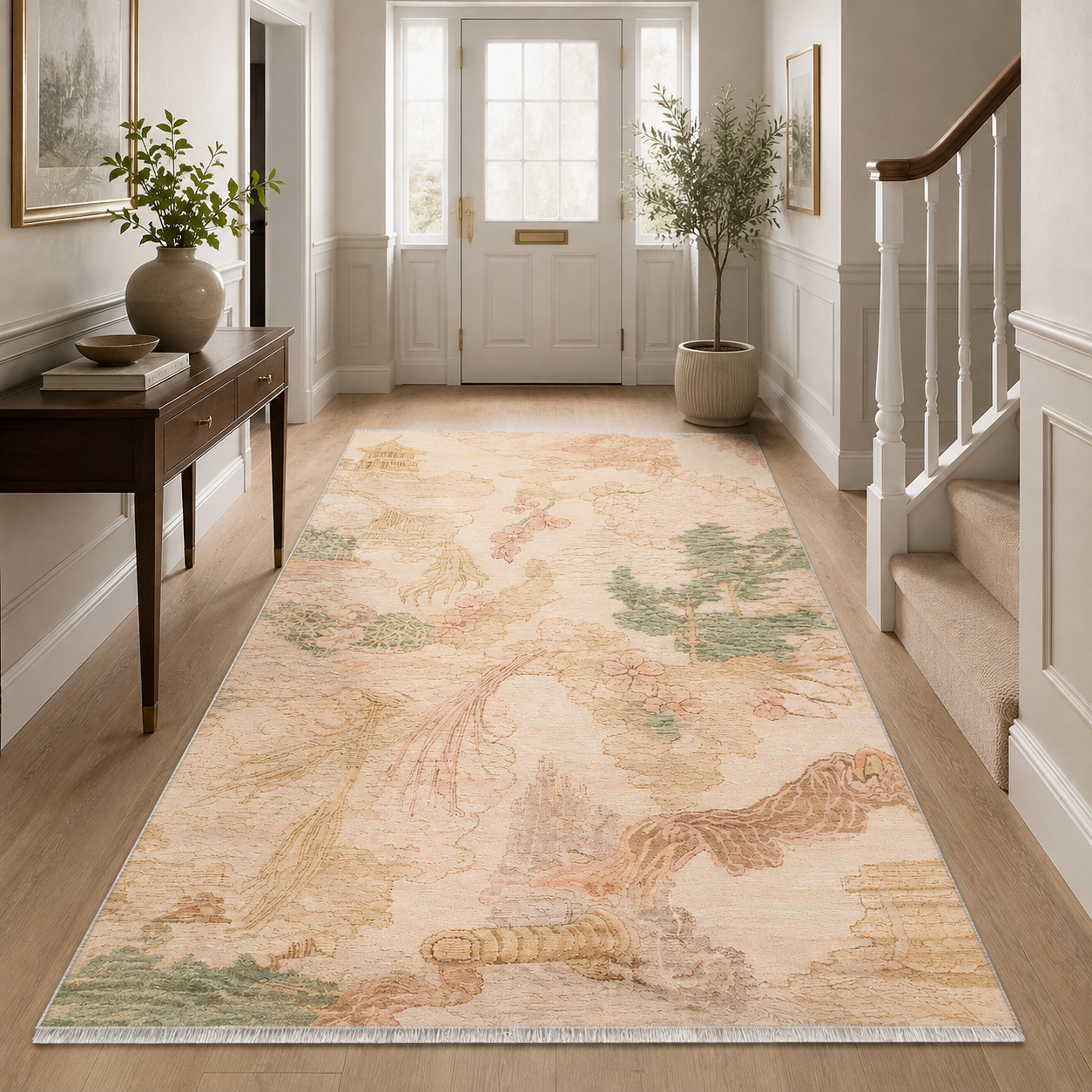 RW3037 washable chenille area rug, room scene