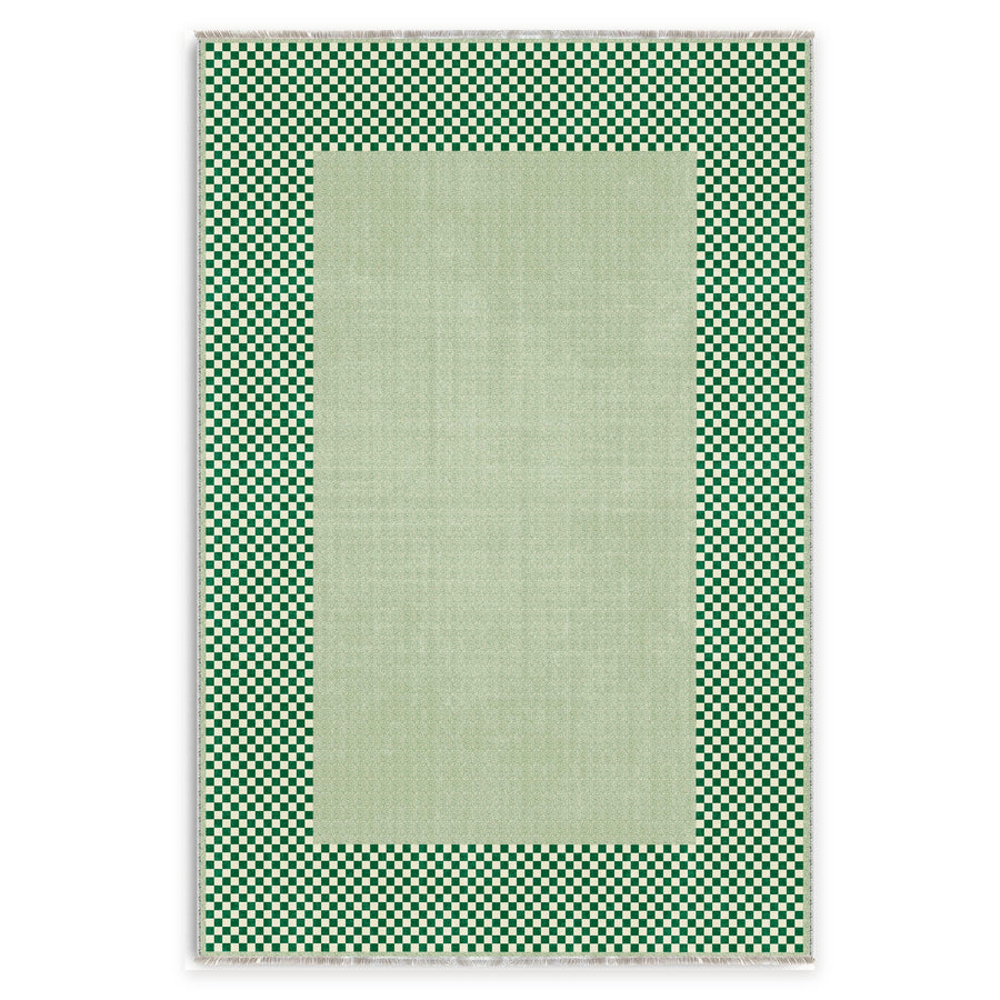 Isometrischer Oliven-Geometrie-waschbarer Teppich