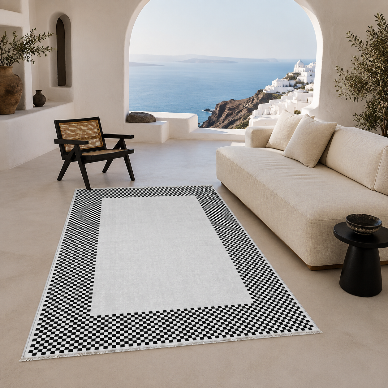 RW3047203 washable chenille area rug, room scene